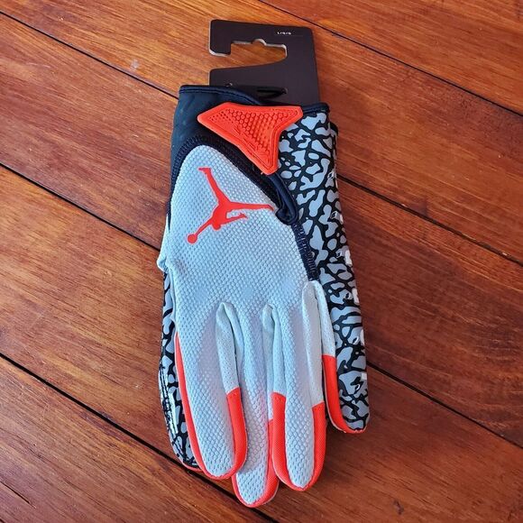 Nike Air Jordan 7.0 Vapor Jet Football Receiver Gloves Men‎ Large White Infrared - Picture 1 of 8